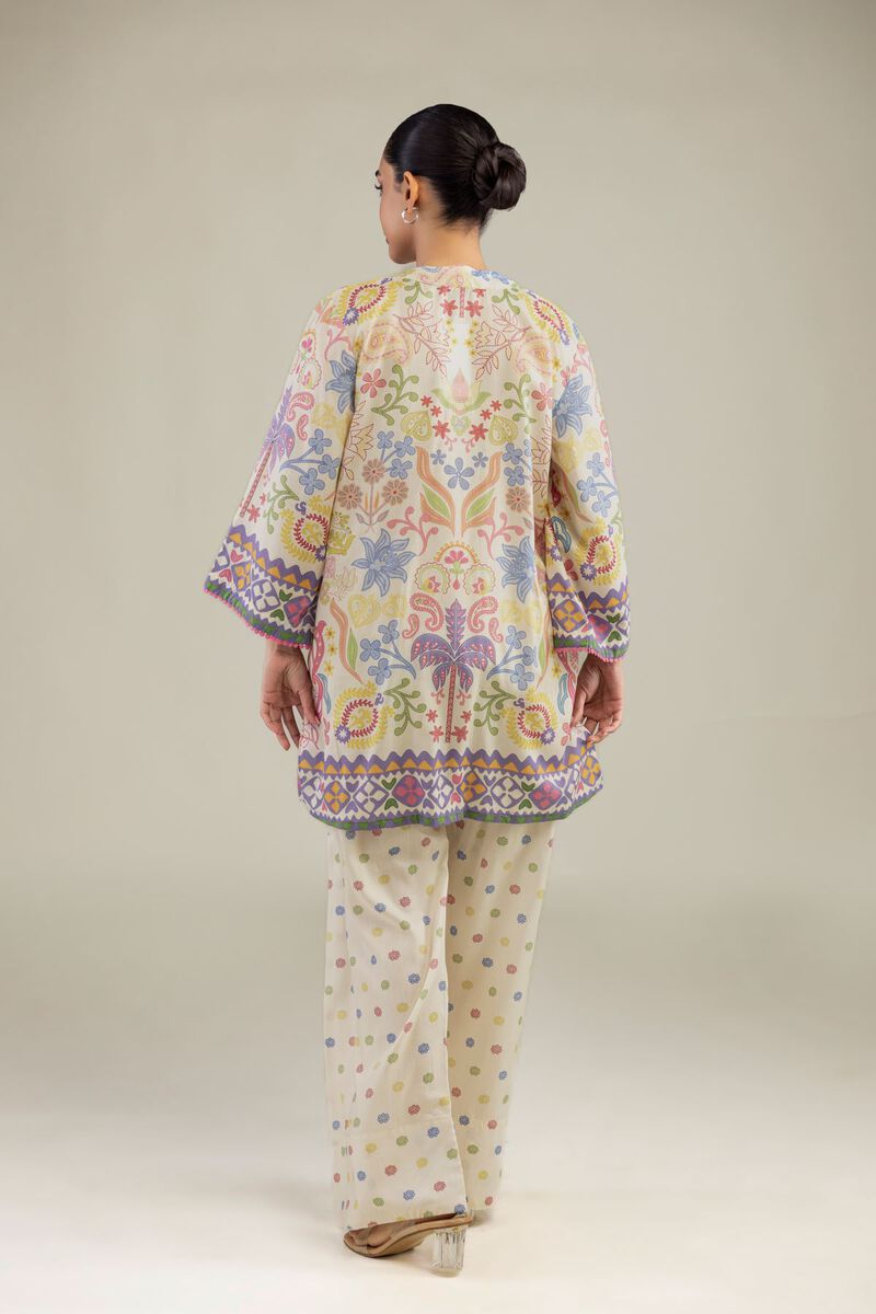 Printed | Textured Weave | Short V-Neck Kurta | USD 35.00