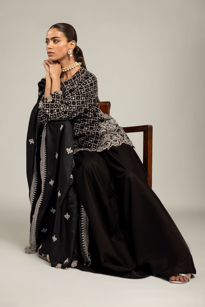 Raw Silk | Black Co-ord Set | USD 155.00