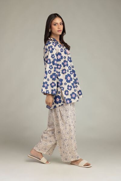 Printed | Cambric | Floral Beige Shalwar | USD 30.00