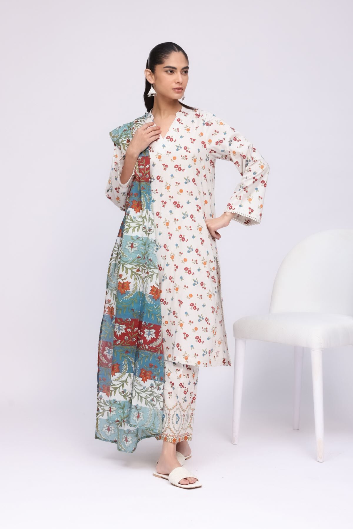 Buy Dupatta | 0.0 N/A | 25-04EX13-01SA-VG_MULTI | Khaadi United States