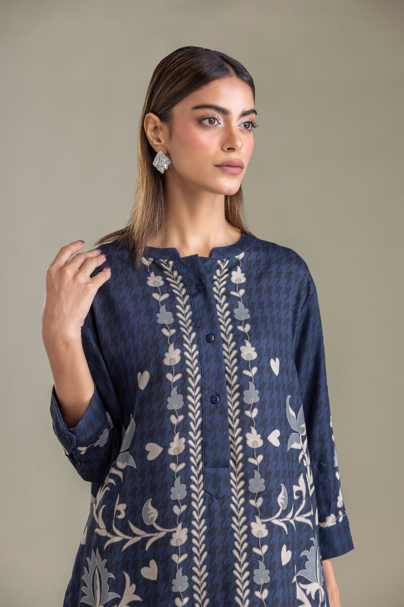 Printed | Viscose Crepe | Navy Floral Shirt | USD 40.00
