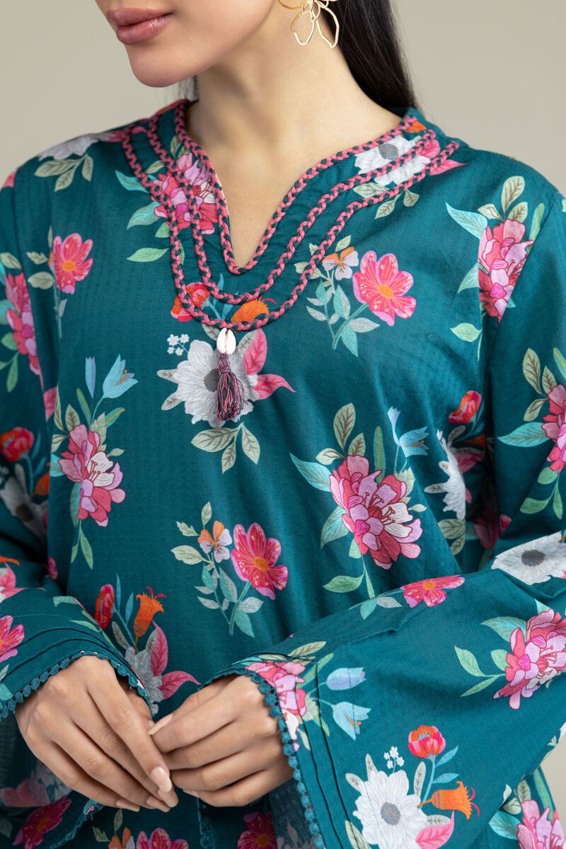 Printed | Cotton Dobby | Floral Longline Kurta | USD 35.00