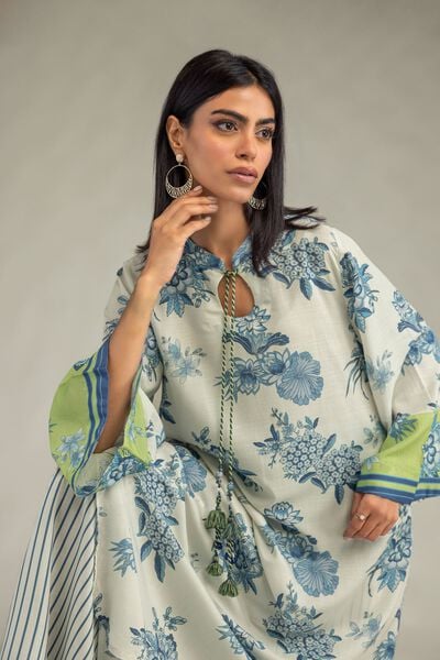 Printed | Raw Silk | Floral Silk Kurta | USD 40.00