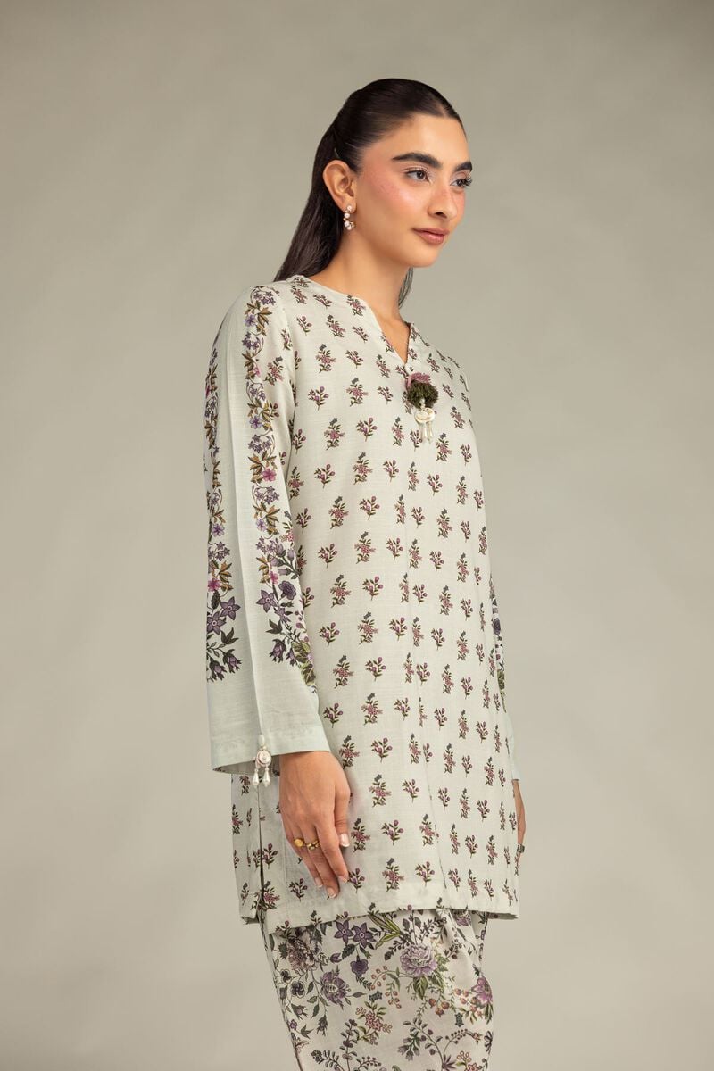 Printed | Raw Silk | Short Floral Kurta | USD 40.00