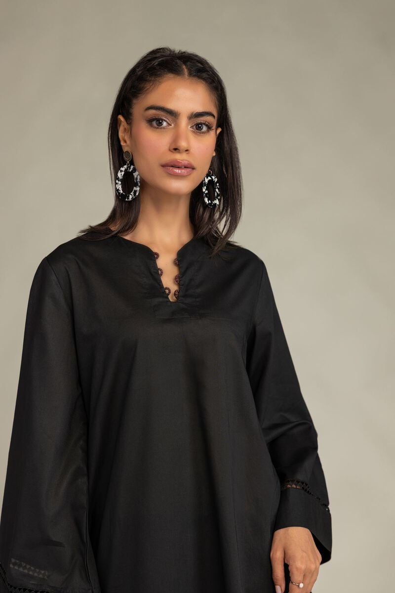 Printed | Cambric | Black Short Kurta | USD 35.00