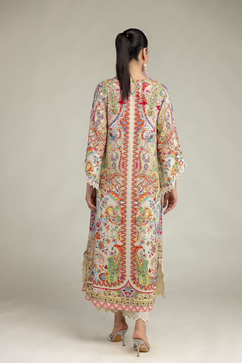 Embroidered | Raw Silk | Silk Floral Kurta | USD 60.00