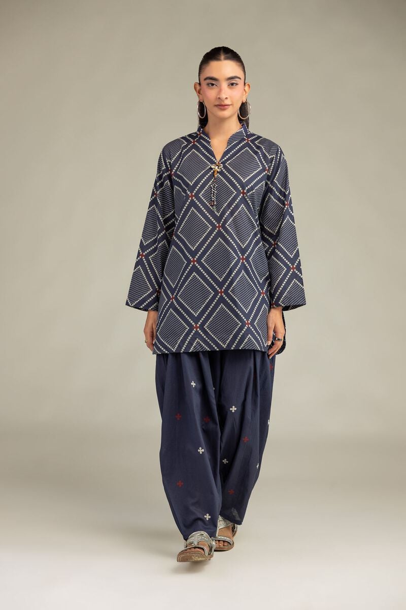 Printed | Cambric | Navy Printed Shalwar | USD 30.00