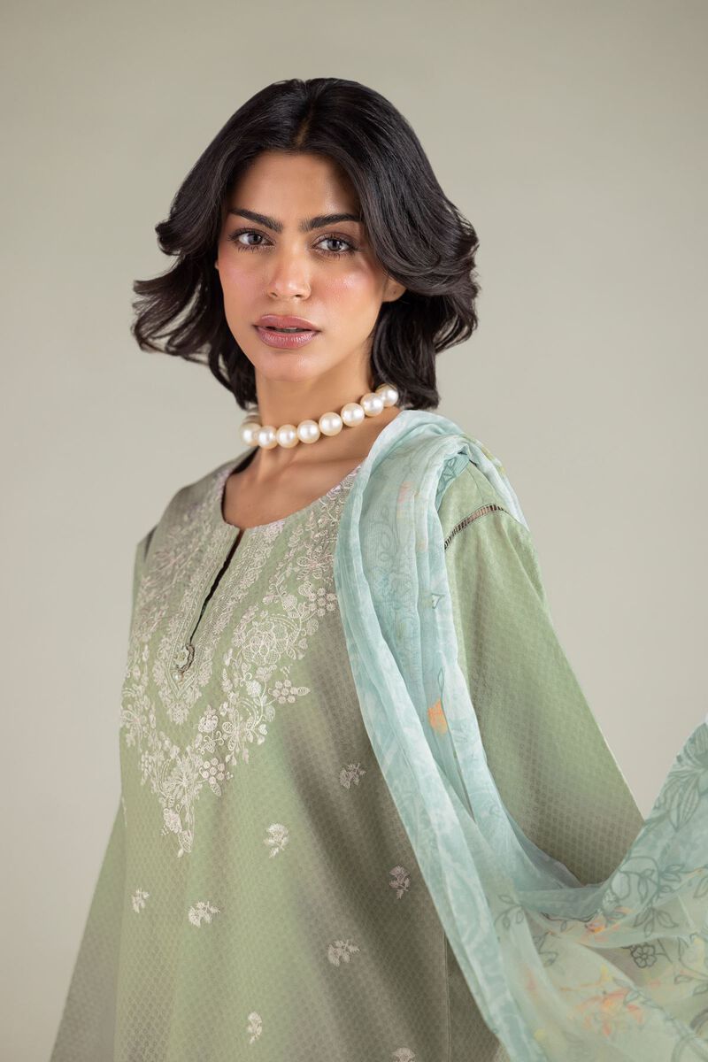 Embroidered | Cotton Dobby | Floral Tailored 3-Piece | USD 65.00