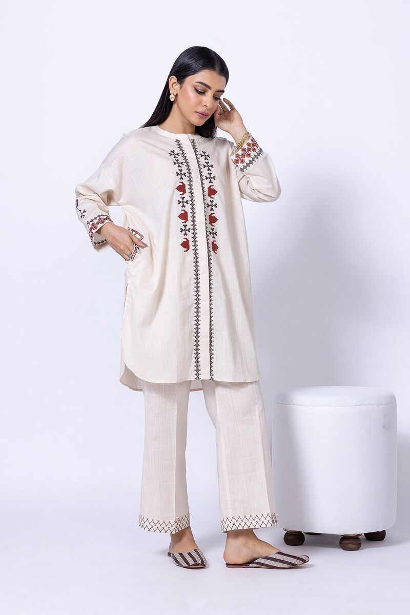 Embroidered | Crosshatch Poplin | Pants | USD 6.00