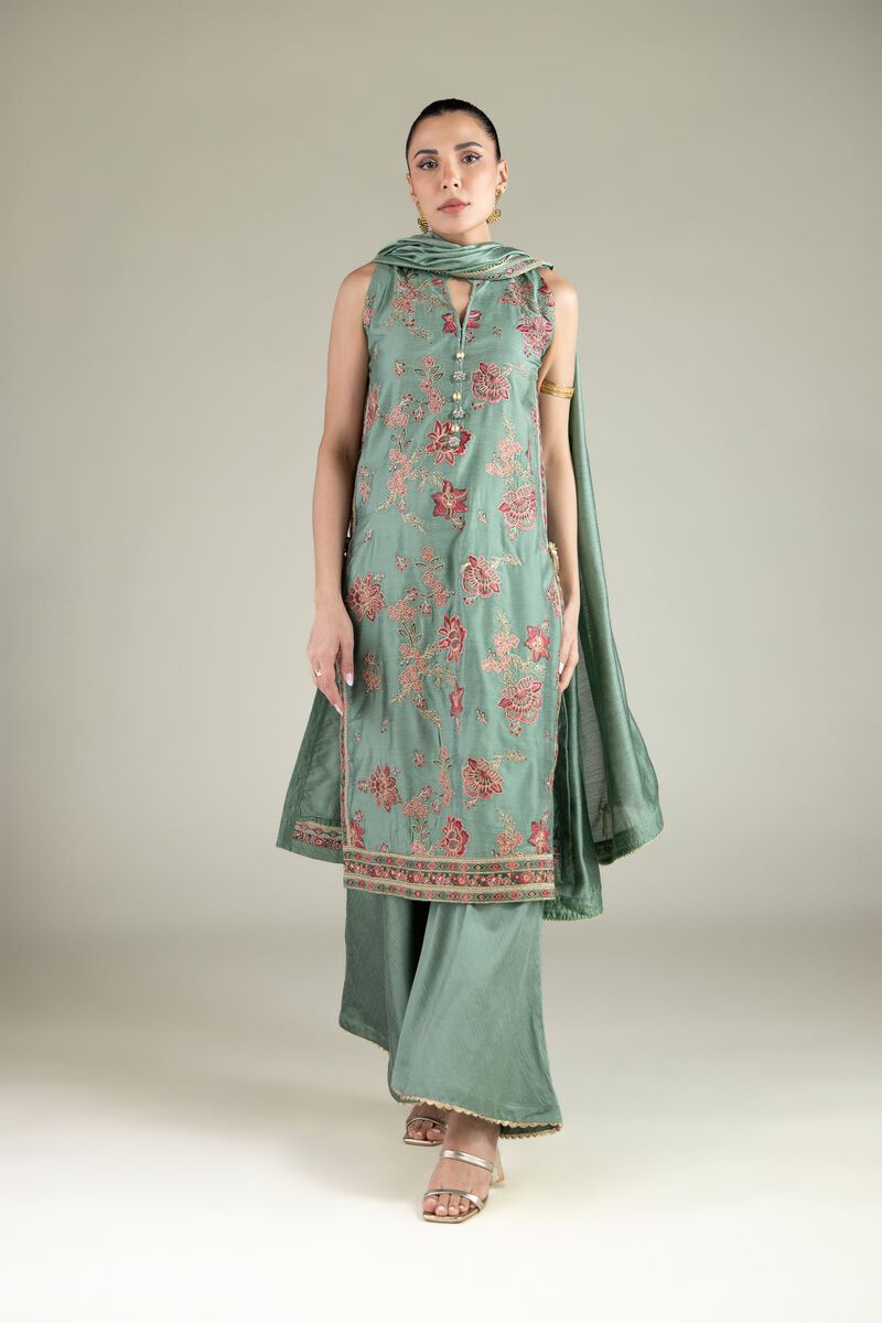 Embroidered | Raw Silk | Pants | USD 30.00