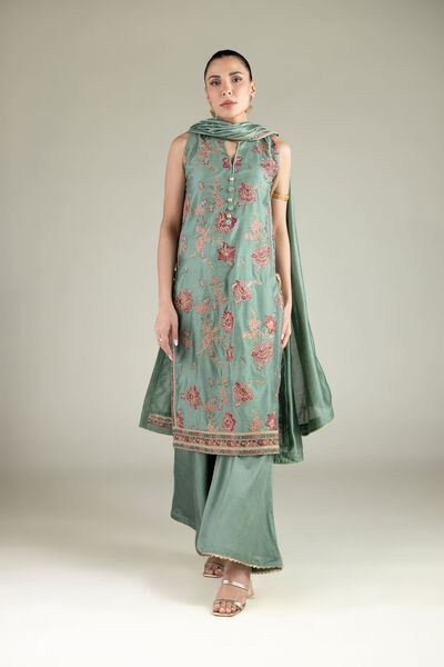 Embroidered | Raw Silk | Pants | USD 30.00