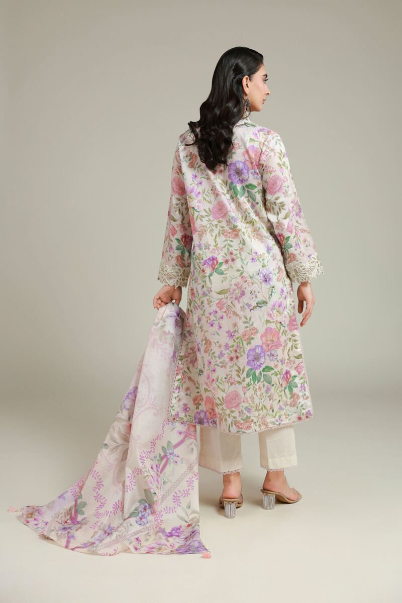 Printed | Satin | Tailored 3 Piece | USD 75.00