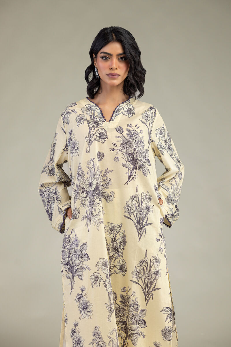 Embroidered | Cambric | Long Floral Kurta | USD 35.00