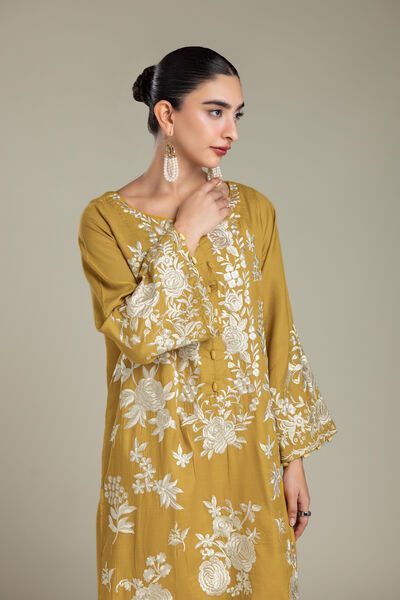 Embroidered | Raw Silk | Longline Silk Kurta | USD 85.00