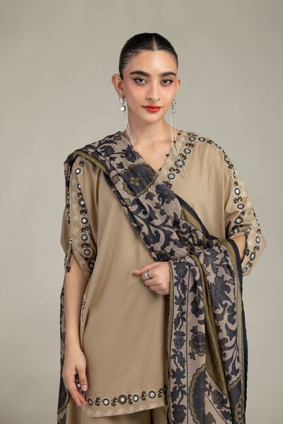 Embroidered | Mesuri | Beige Mesuri Dupatta | USD 30.00