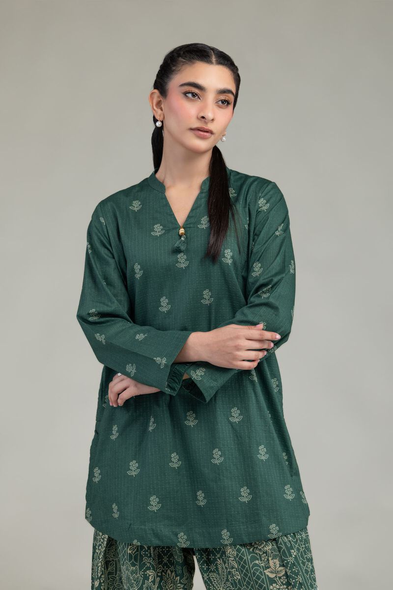 Printed | Cotton Dobby | Green Cotton Kurta | USD 30.00