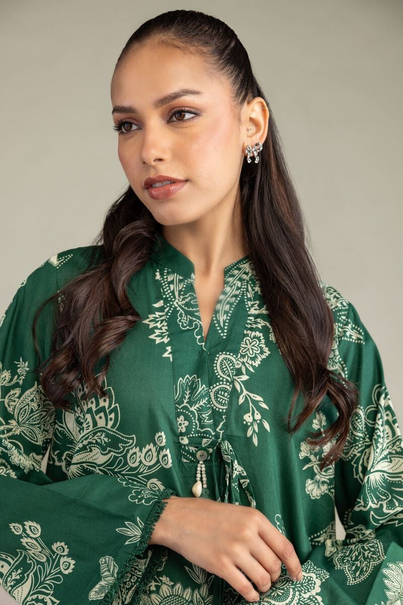 Printed | Cambric | Green Cambric Kurta | USD 35.00