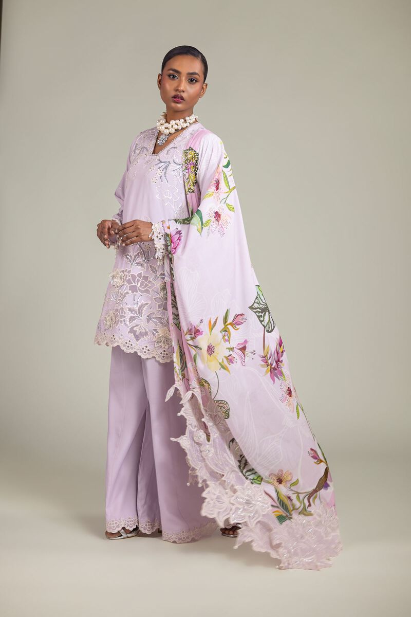 Raw Silk | 3-Piece Embroidered Suit | USD 180.00