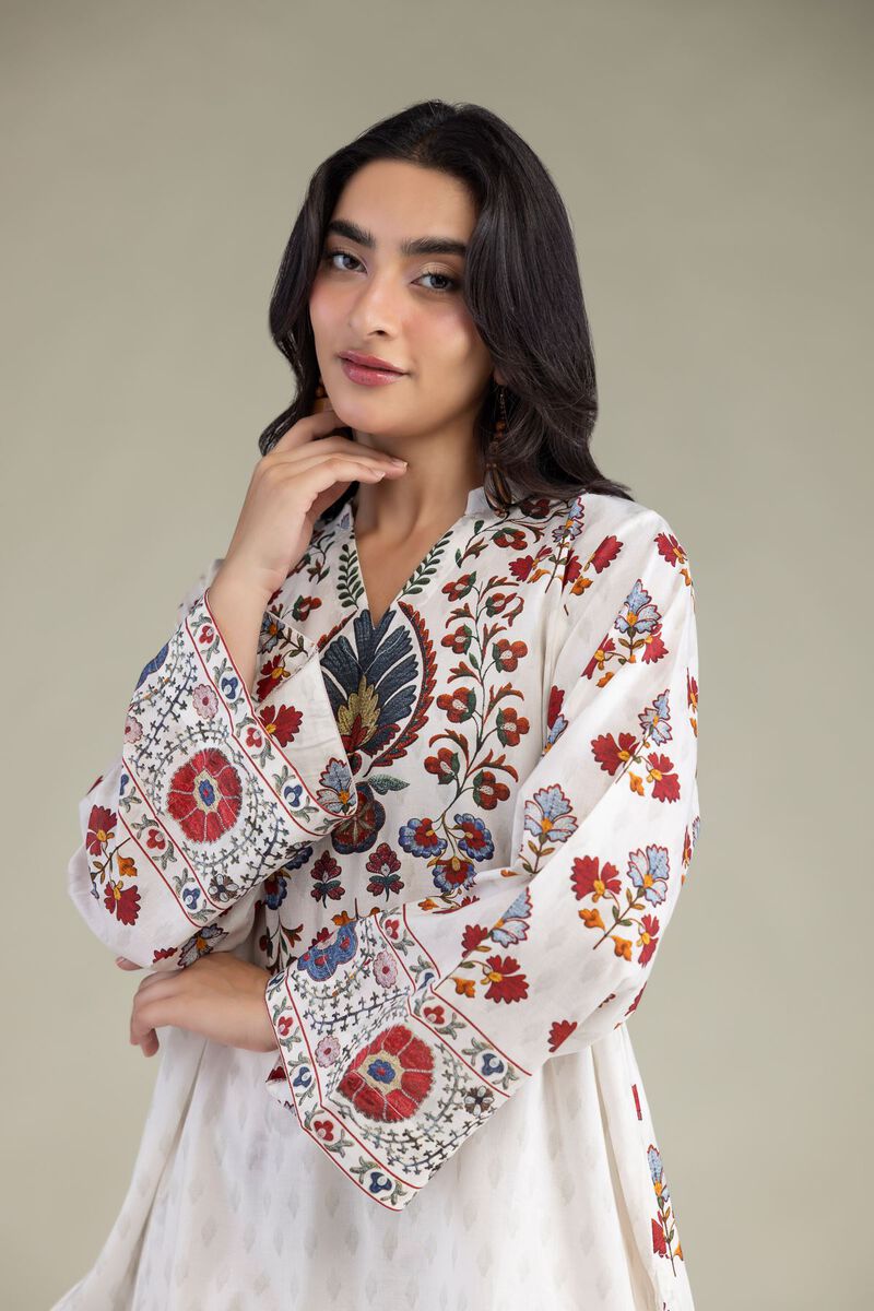 Printed | Cambric | White Cambric Kurta | USD 35.00