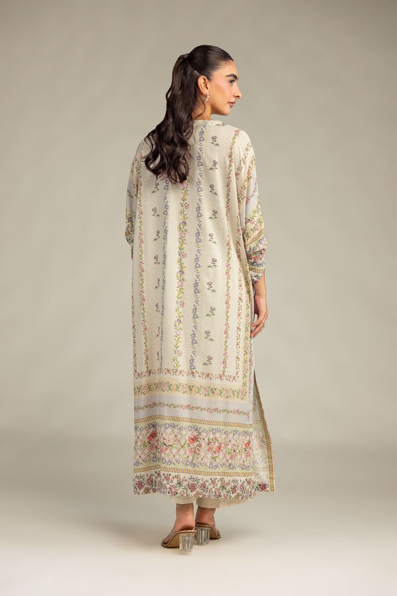 Printed | Raw Silk | Floral Longline Kurta | USD 40.00