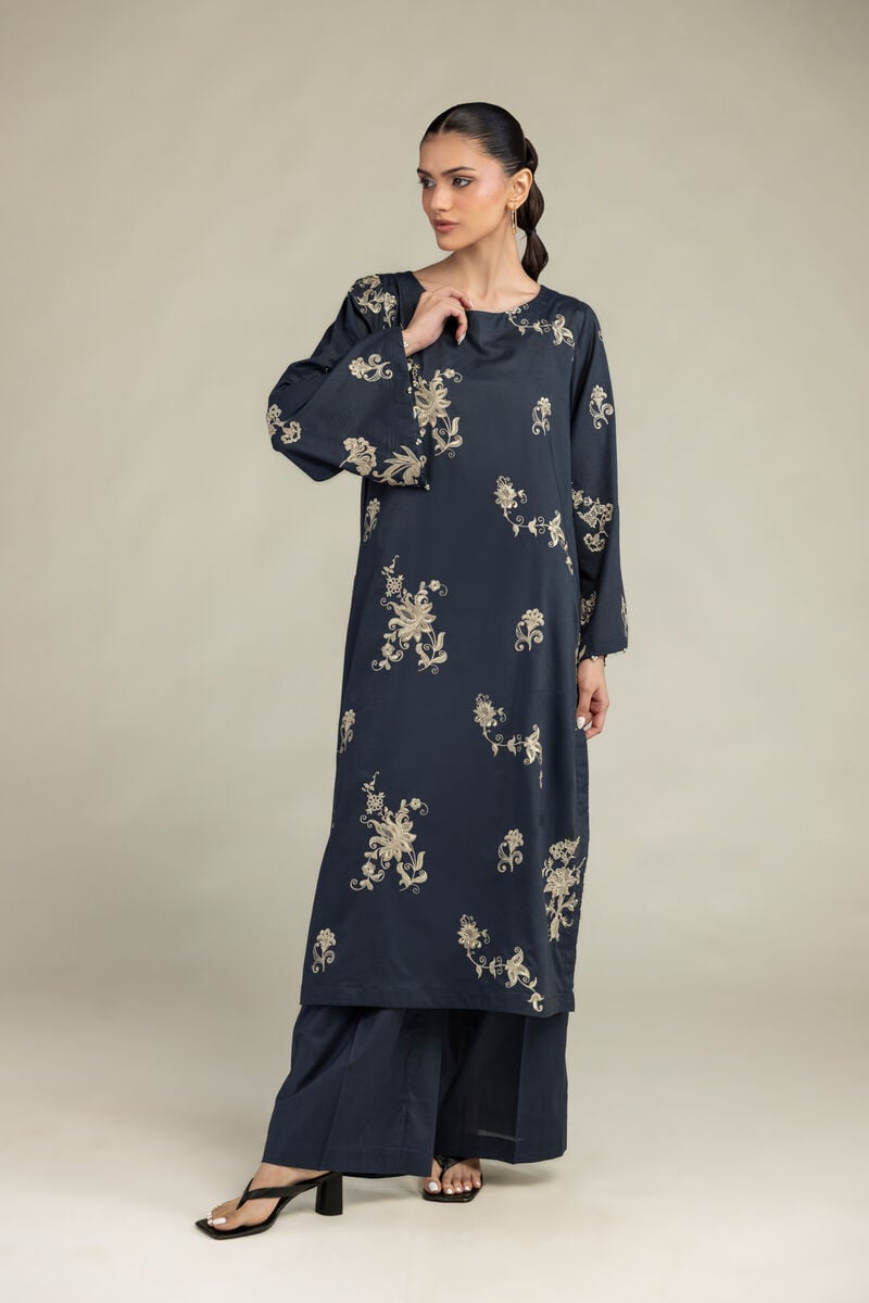 Embroidered | Cambric | Cambric Longline Kurta | USD 45.00