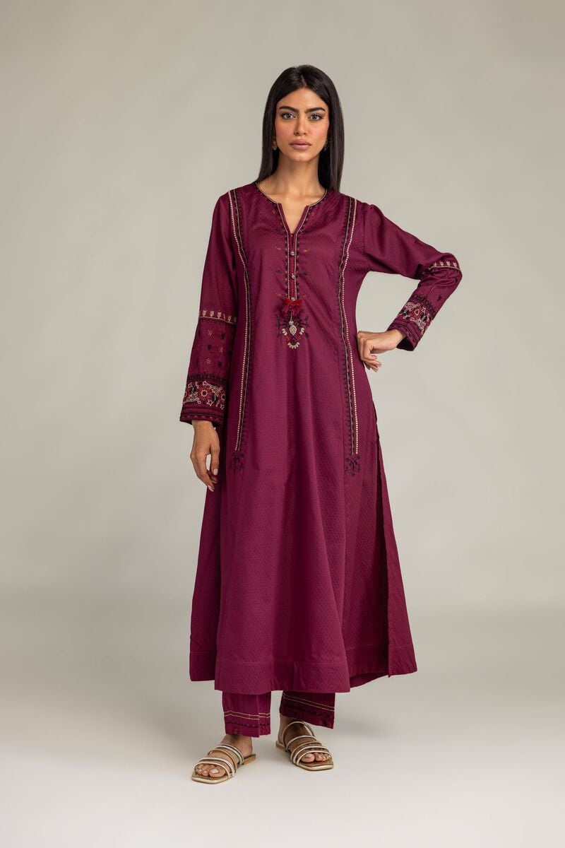 Embroidered | Cotton Dobby | Longline Cotton Kurta | USD 45.00