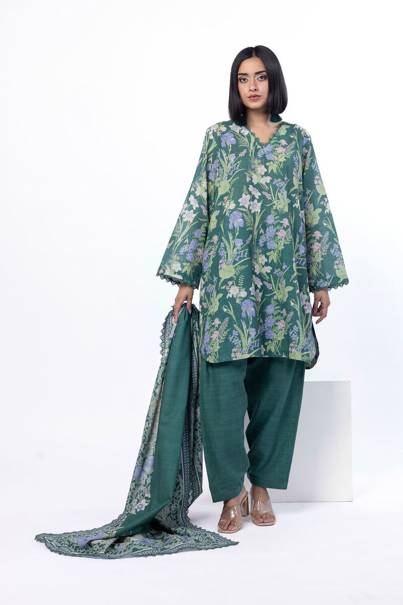 Printed | Textured Cotton | Tailored 3 Piece | USD 45.00