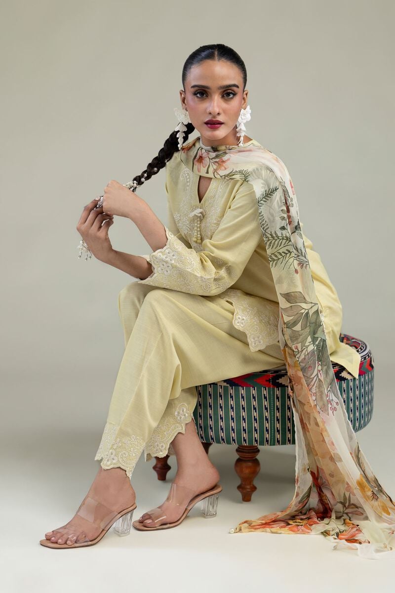 Embroidered | Chiffon | Yellow Chiffon Dupatta | USD 30.00