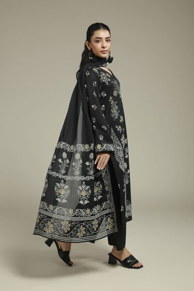 Printed | Cambric | Black 3-Piece Tailored | USD 65.00