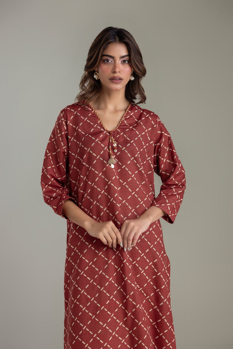 Printed | Light Khaddar | Longline Khaddar Kurta | USD 35.00