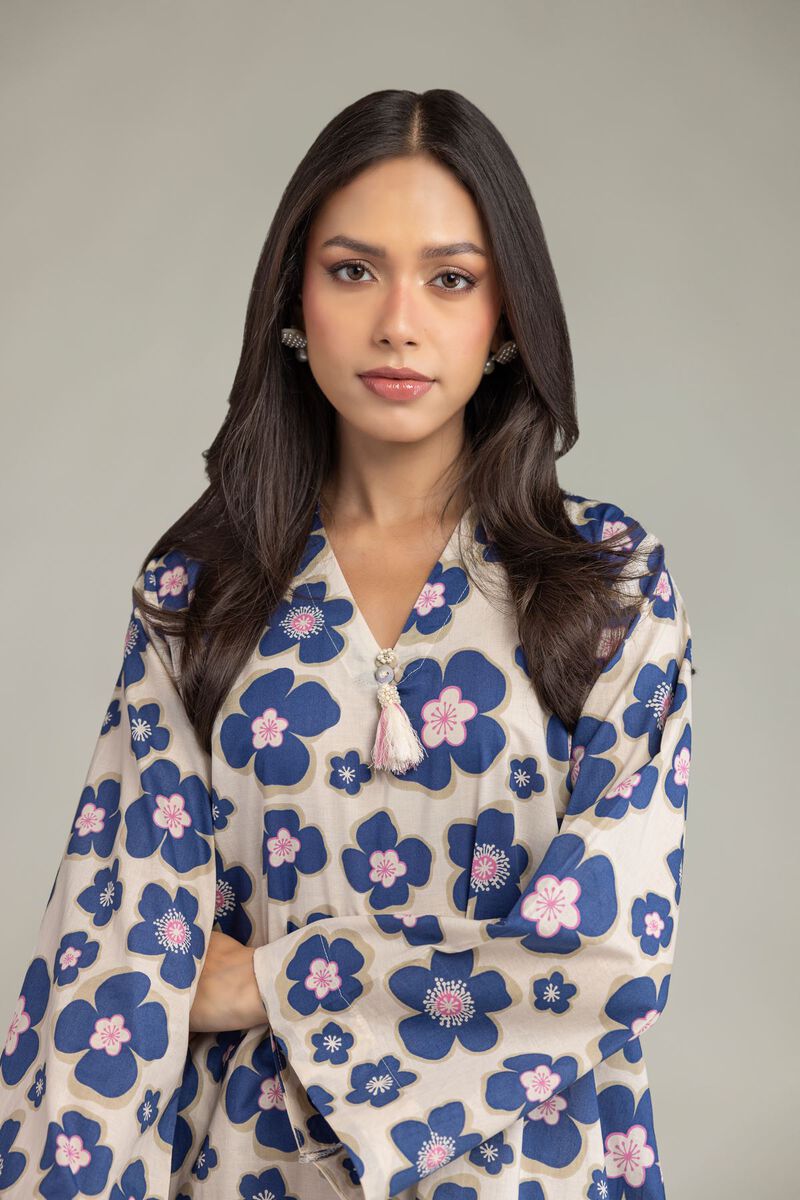 Printed | Cambric | Floral V-Neck Kurta | USD 35.00