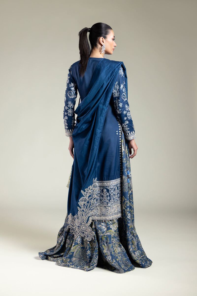 Embroidered | Raw Silk | Navy Silk Set | USD 180.00