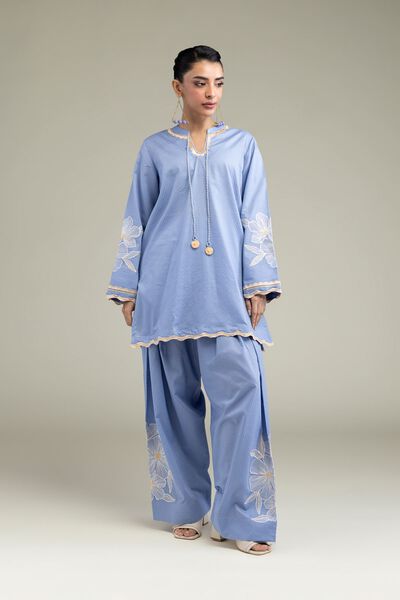 Embroidered | Cotton Dobby | Blue Cotton Shalwar | USD 30.00