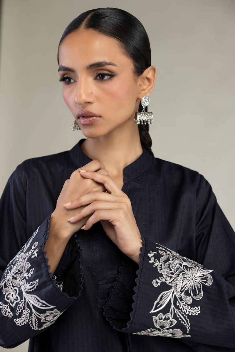 Embroidered | Cotton Dobby | Short V-Neck Kurta | USD 40.00