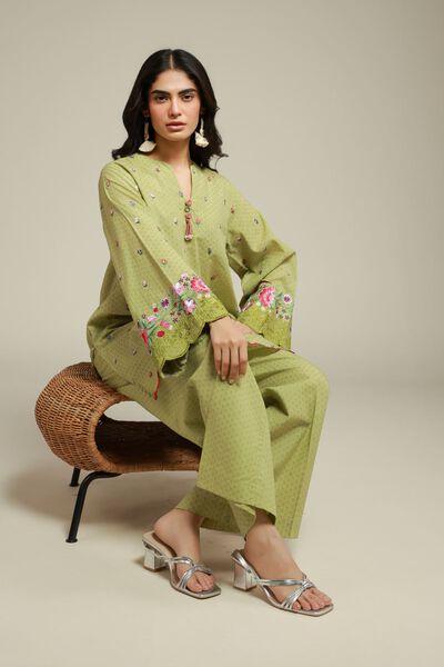 Embroidered | Cotton Dobby | 2-Piece Tailored Set | USD 60.00