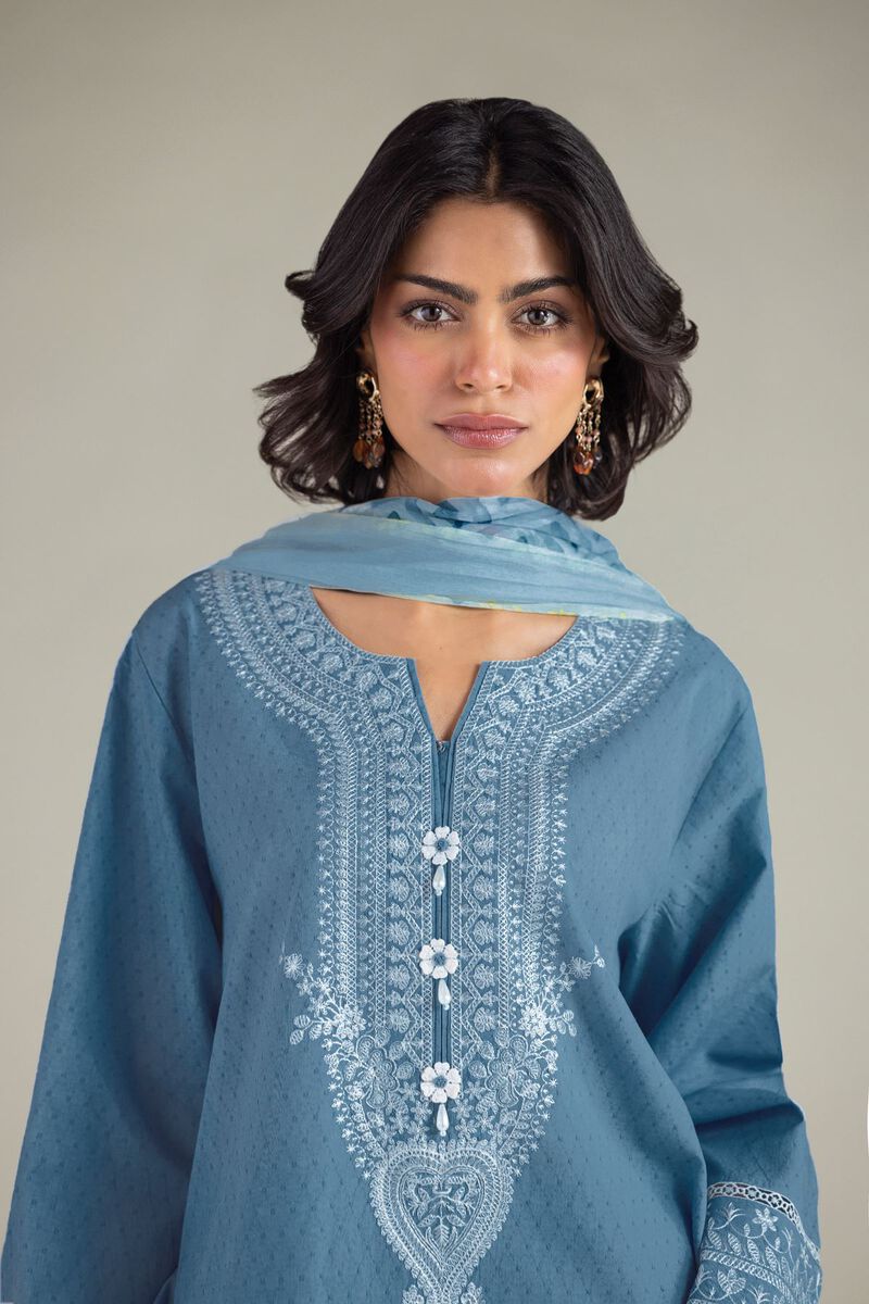 Embroidered | Cotton Dobby | Tailored 3-Piece Set | USD 65.00