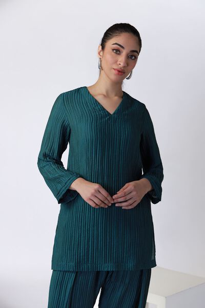 Dyed | Ripple Crinkle | Kurta | USD 25.00