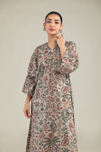Printed | Textured Weave | Long Floral Kurta | USD 35.00