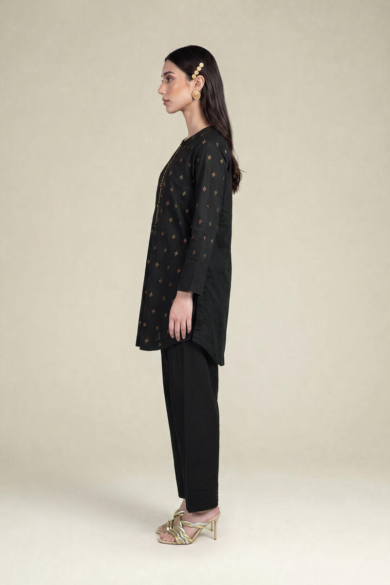 Embroidered | Cambric | Black Cambric Kurta | USD 40.00