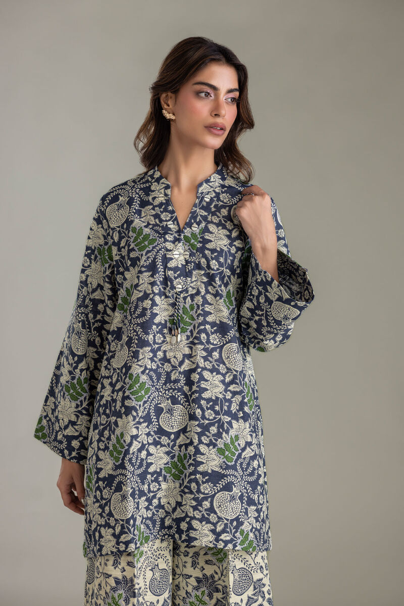 Printed | Light Khaddar | V-Neck Khaddar Kurta | USD 35.00
