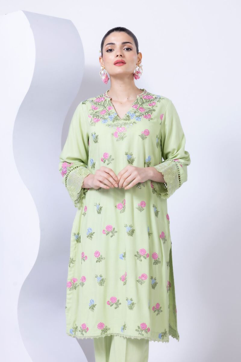 Embroidered | Crosshatch Raw Silk | Kurta | null