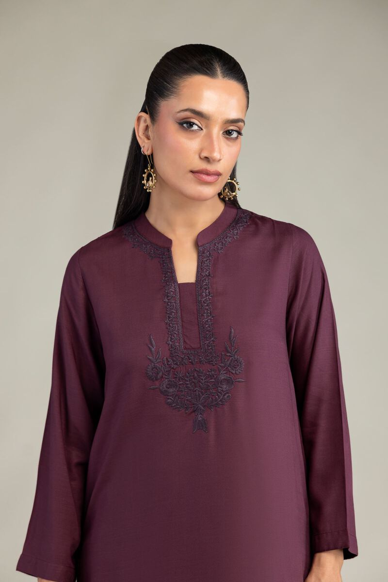 Dyed | Raw Silk | Purple Silk Kurta | USD 35.00