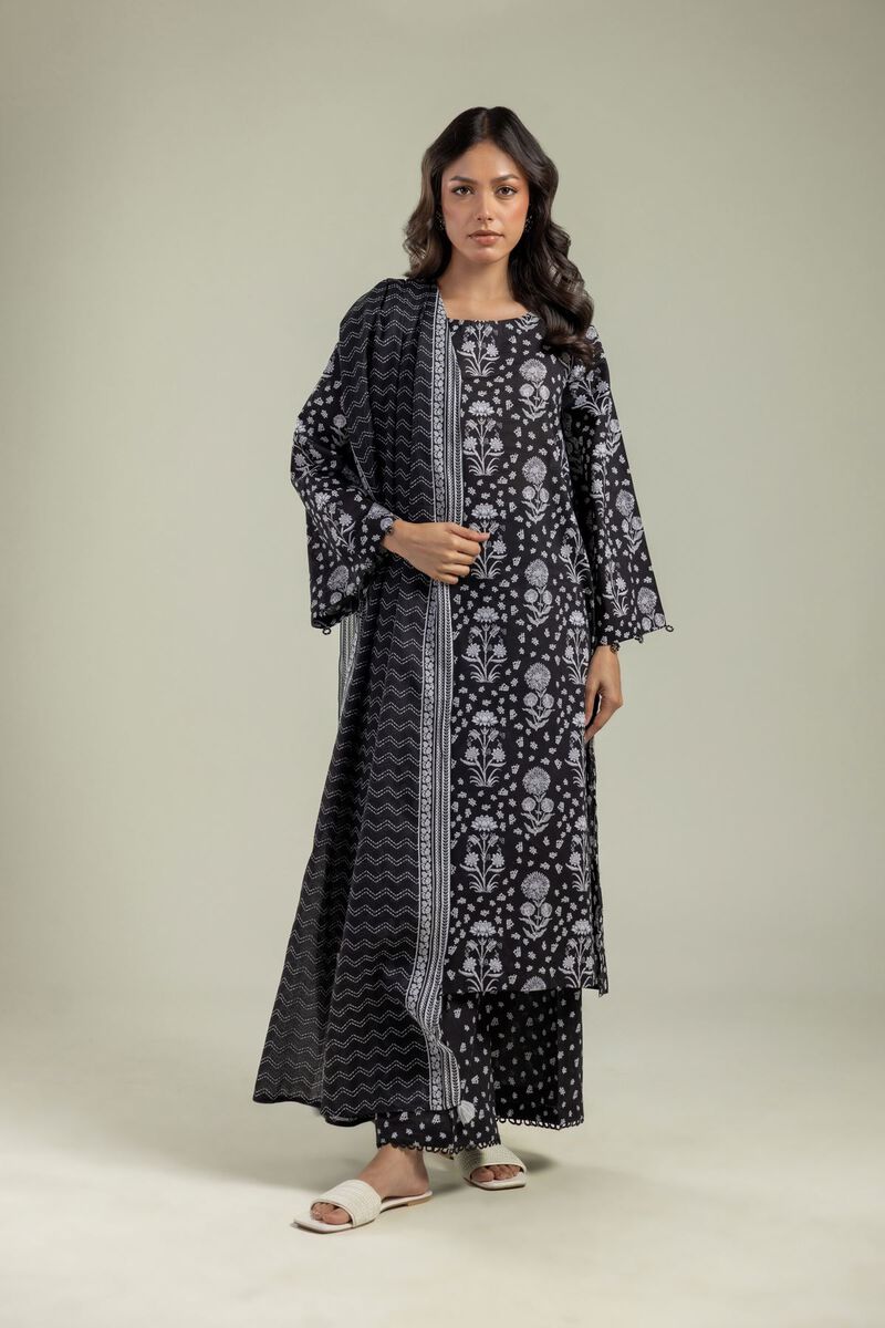 Printed | Lawn | Black Lawn Dupatta | USD 25.00