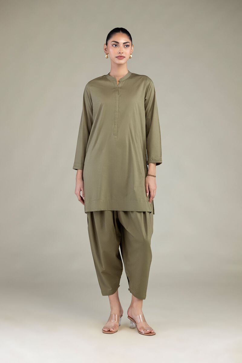 Dyed | Cotton Viscose | Solid Olive Shalwar | USD 30.00