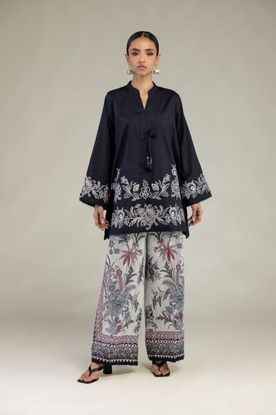 Embroidered | Cotton Dobby | Floral Cotton Pants | USD 30.00
