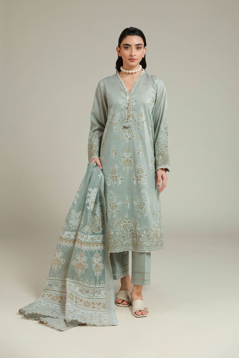 Embroidered | Cambric | Cambric Tailored Set | USD 85.00