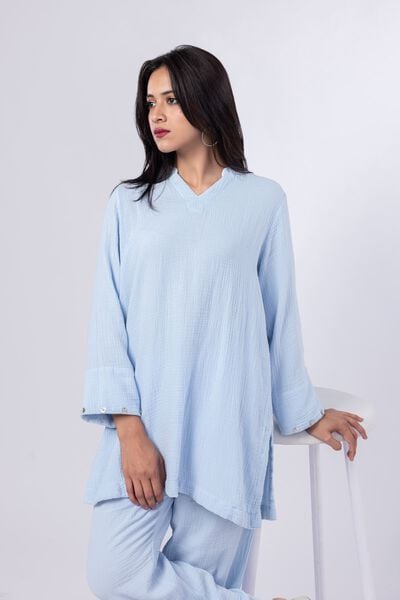 Dyed | Cheese Cloth | Kurta | USD 35.00