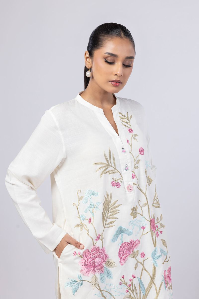 Embroidered | Dull Raw Silk | Kurta | USD 40.00