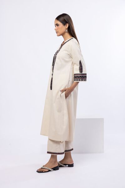 Embroidered | Crosshatch Poplin | Pants | USD 20.00