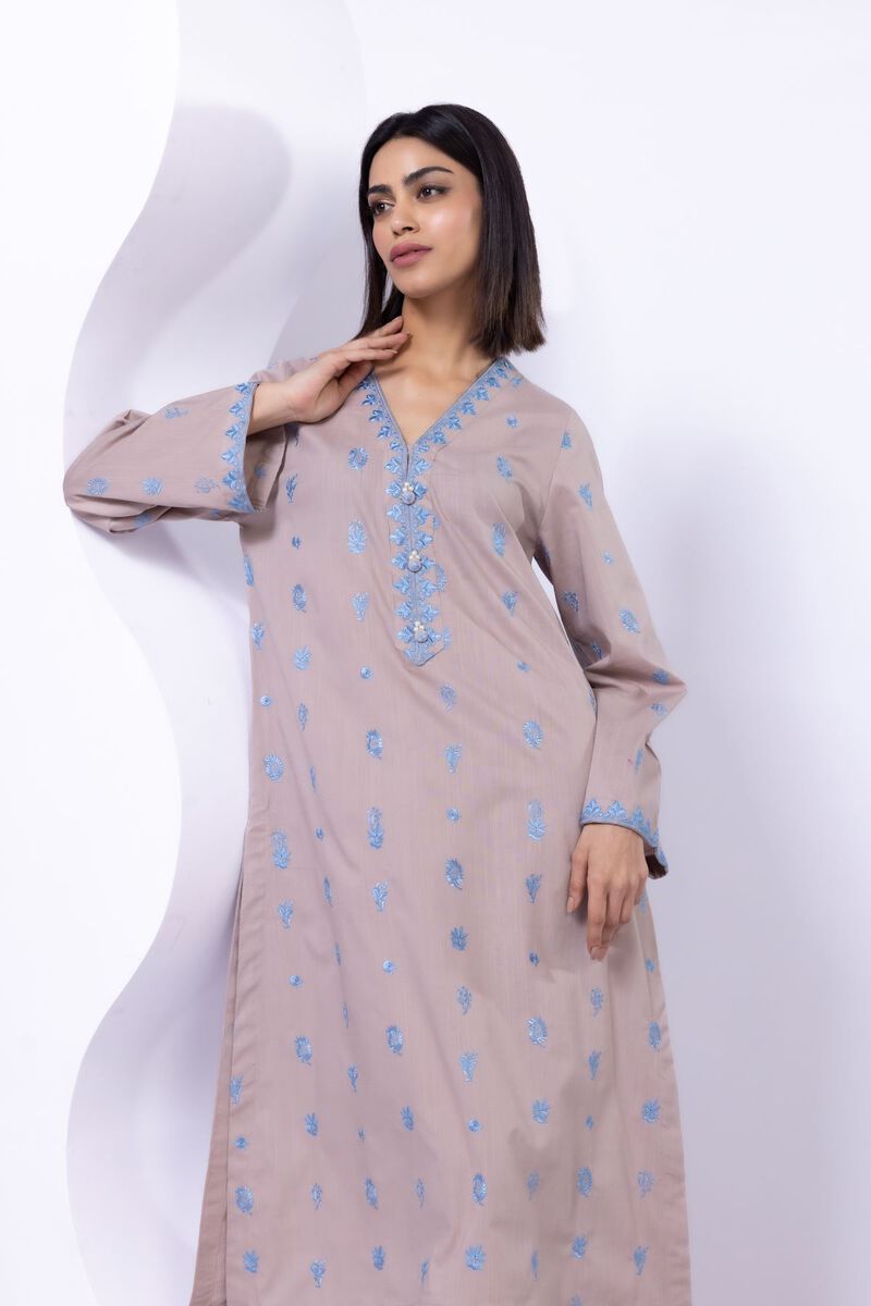 Embroidered | Crosshatch Poplin | Kurta | USD 10.50